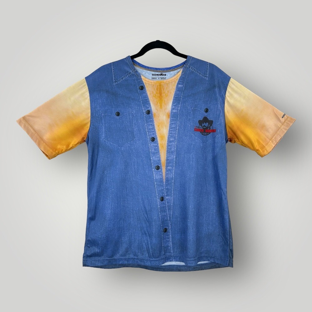 Chuck Norris C Force 5K Run Shirt Faux Denim Sz M Unisex Short Sleeve Polyester